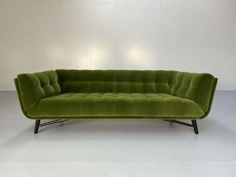Roche Bobois "Profile" 3-Seat Sofa - In Mid-Green Velvet - RRP £6000