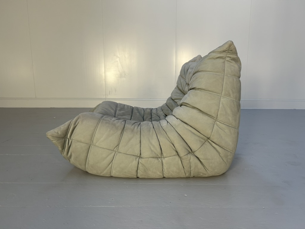 Ligne Roset "Togo" Fireside Chair - In Light Grey Alcantara - Image 5