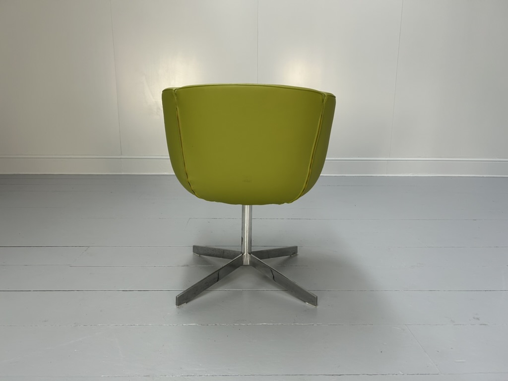 Pair of B&B Italia "Tulip Sixty" Armchairs - In Lime Green "Gamma" Leather - Image 6