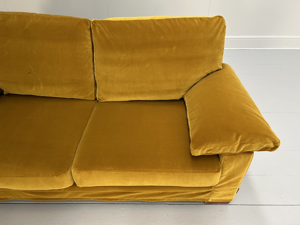 Flexform "Cushion-Arm" 2.5-Seat Sofa & Armchair - In Mustard Gold Velvet - Image 13