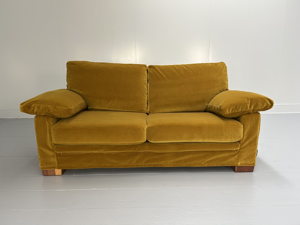 Flexform "Cushion-Arm" 2.5-Seat Sofa & Armchair - In Mustard Gold Velvet - Image 5