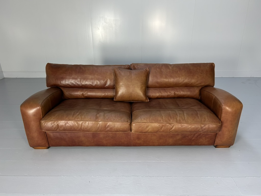 Pair of Duresta "Panther" 2.5-Seat Sofas - In Antiqued Brown "Niven" Leather - Image 10