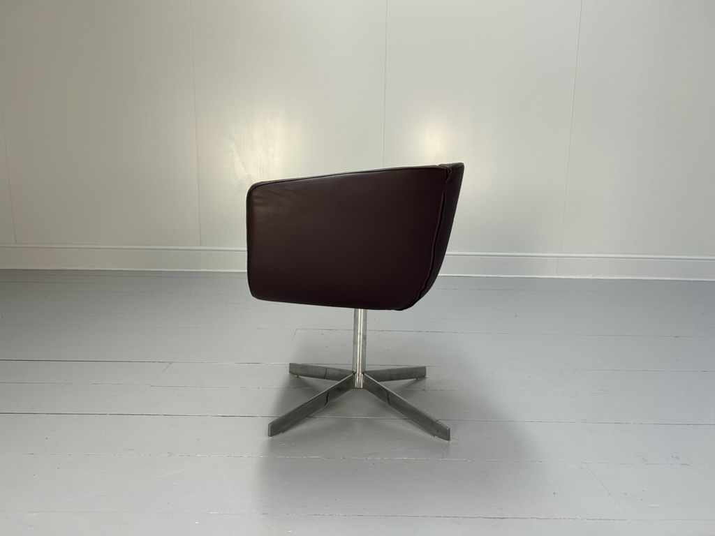 B&B Italia "Tulip Sixty" Armchair - In Aubergine Purple "Gamma" Leather - Image 4