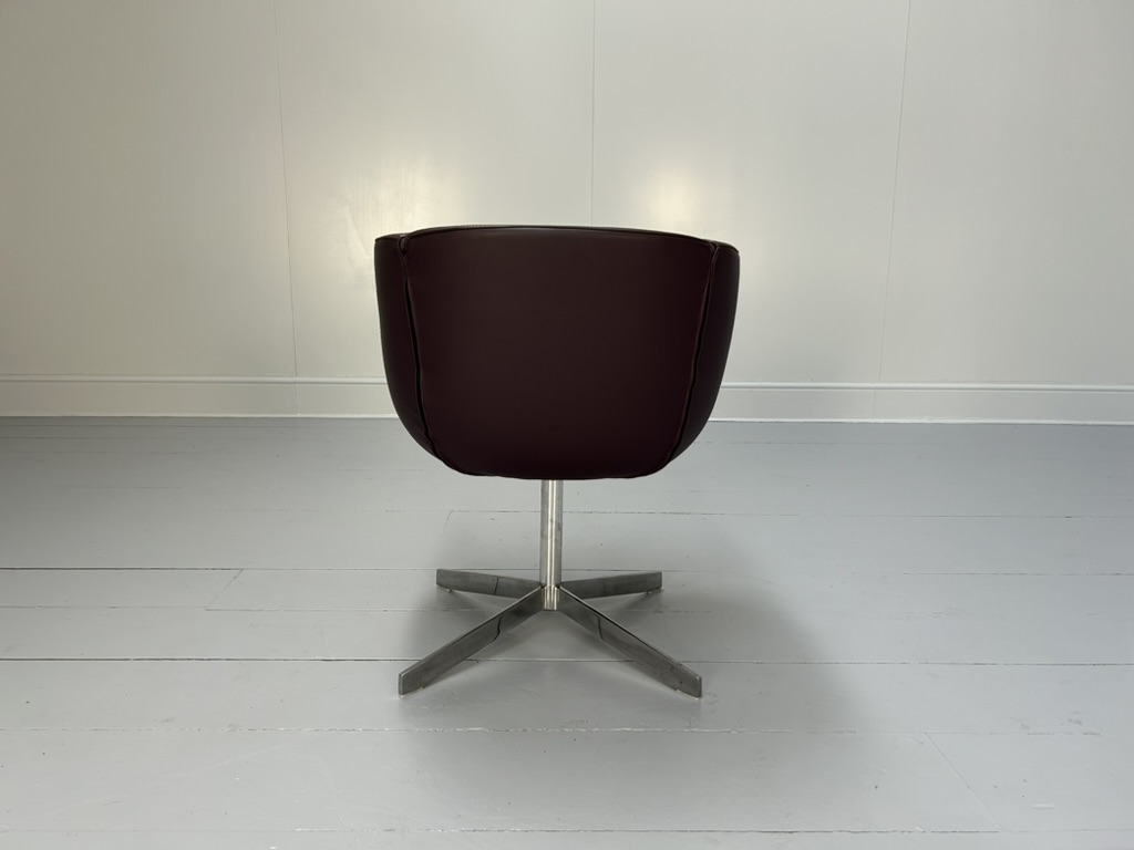 B&B Italia "Tulip Sixty" Armchair - In Aubergine Purple "Gamma" Leather - Image 3