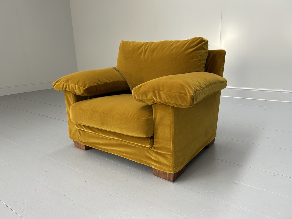Flexform "Cushion-Arm" 2.5-Seat Sofa & Armchair - In Mustard Gold Velvet - Image 14