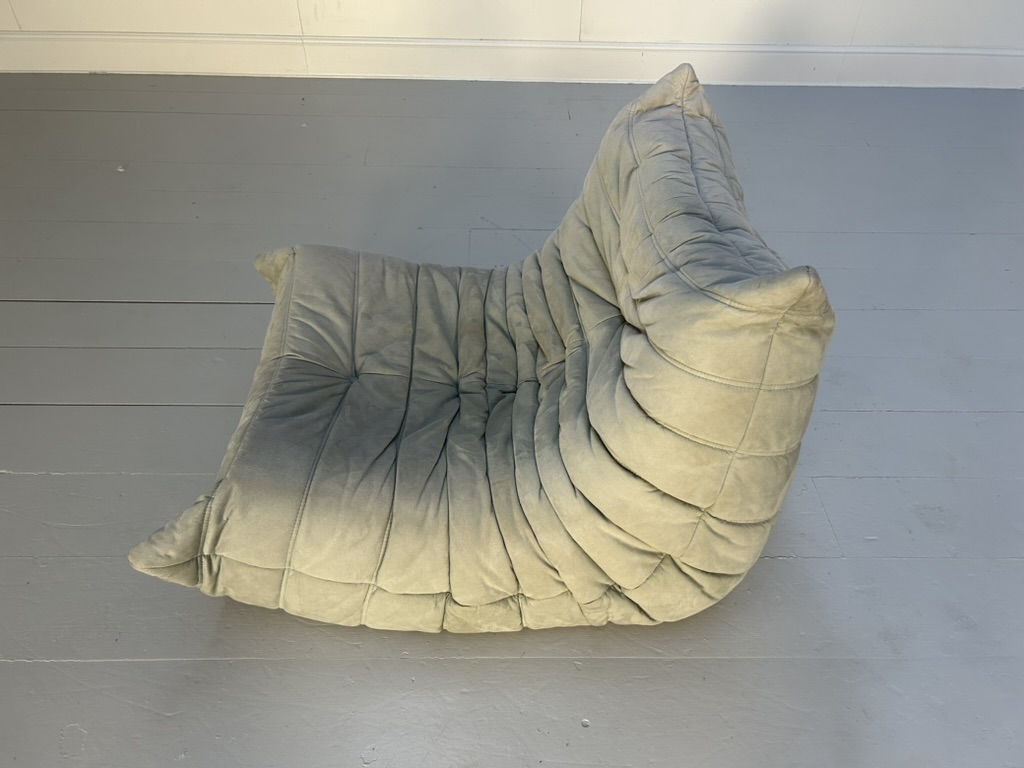 Ligne Roset "Togo" Fireside Chair - In Light Grey Alcantara - Image 9