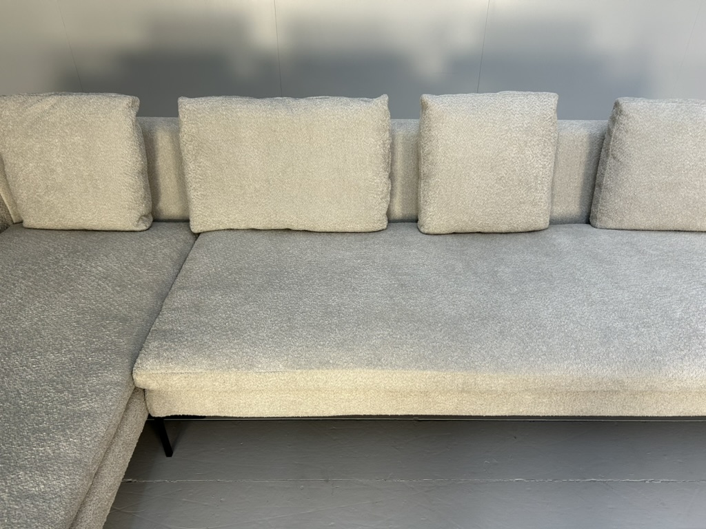 B&B Italia "Charles" L-Shape Sofa - In Pale Grey Boucle - Image 7