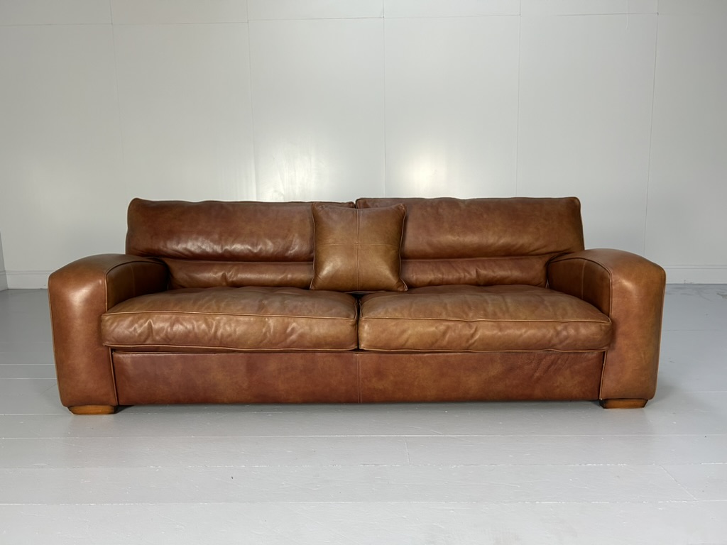 Pair of Duresta "Panther" 2.5-Seat Sofas - In Antiqued Brown "Niven" Leather - Image 6