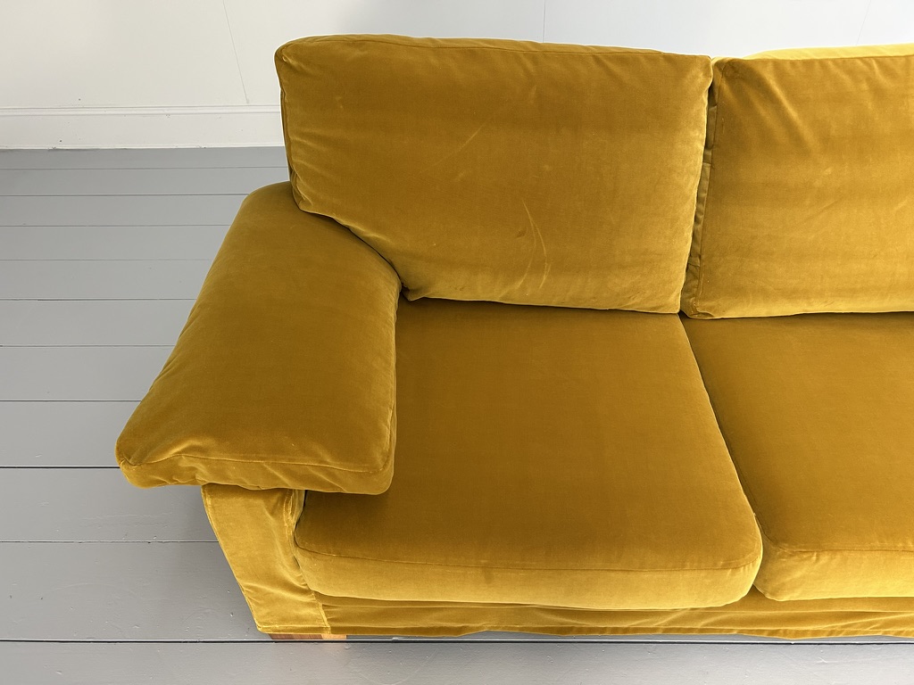 Flexform "Cushion-Arm" 2.5-Seat Sofa & Armchair - In Mustard Gold Velvet - Image 12