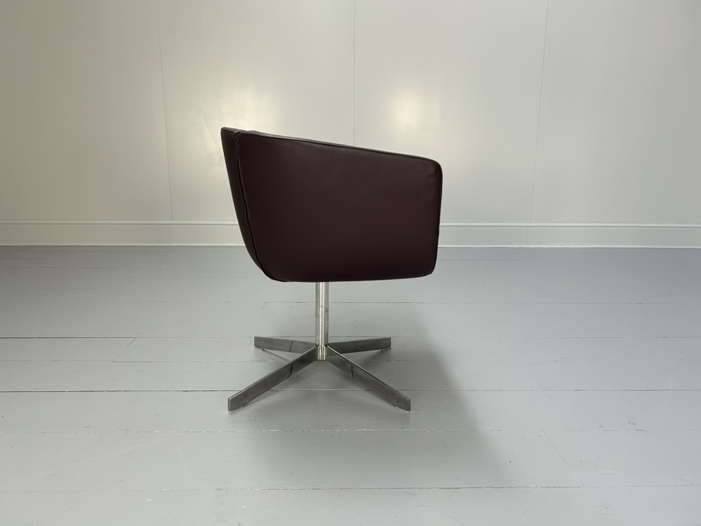 B&B Italia "Tulip Sixty" Armchair - In Aubergine Purple "Gamma" Leather - Image 5