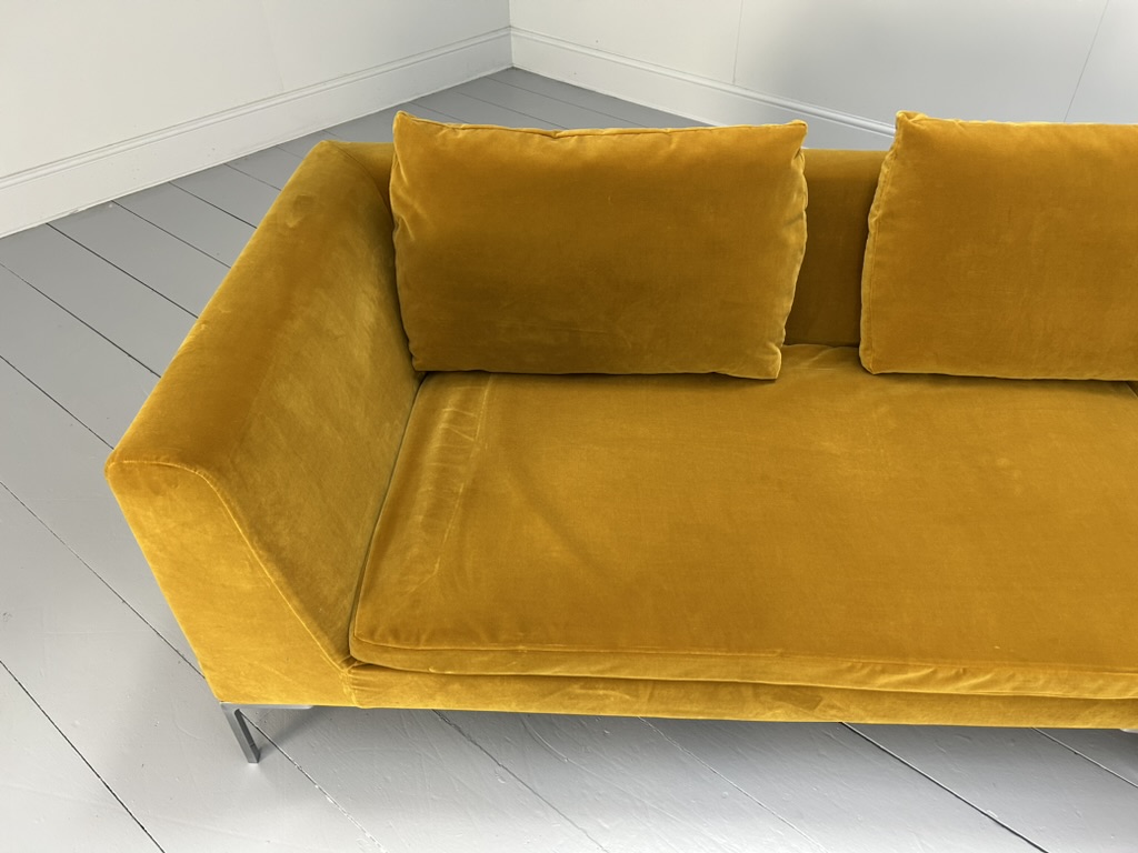 B&B Italia "Charles" L-Shape Sofa - In Mustard Yellow Velvet - RRP £12,000 - Image 5