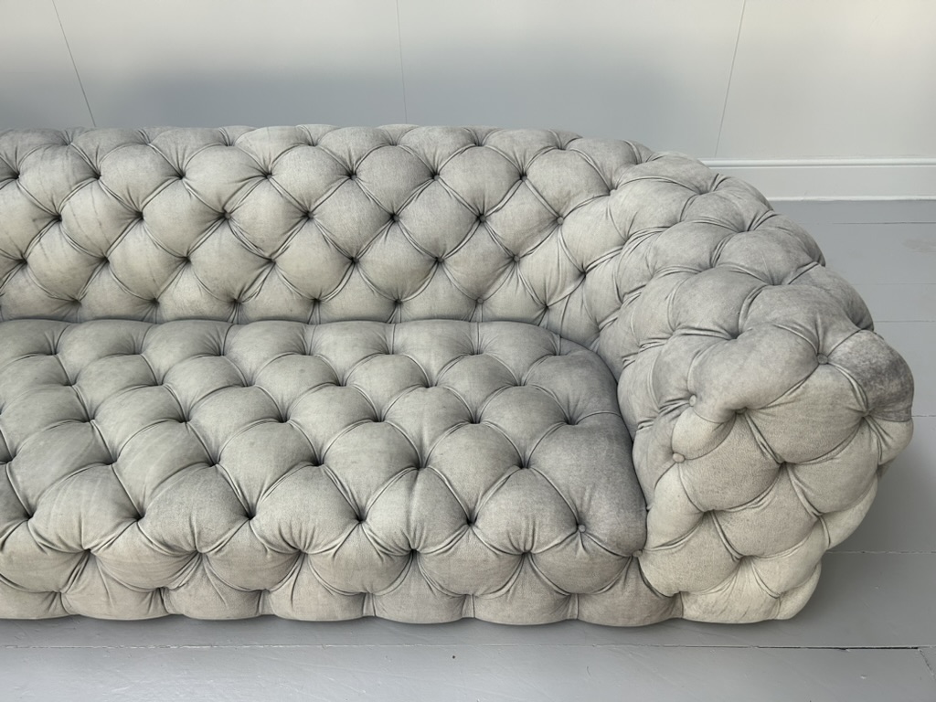 Pair of Baxter of Italy " Chester Moon" 3-Seat Sofas - In "Siberia" Grey Blue Leather - RRP £52,000 - Image 10