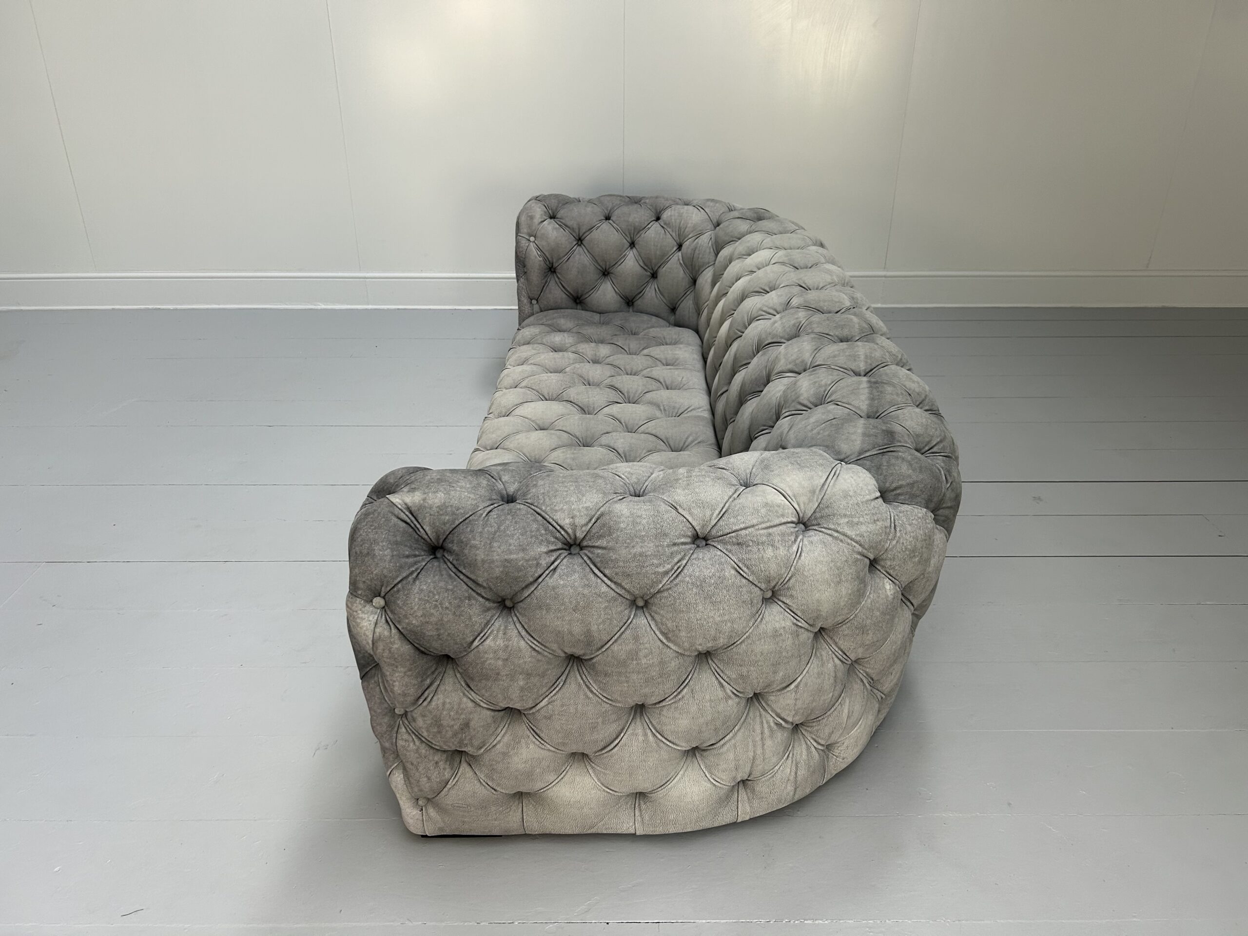 Baxter of Italy " Chester Moon" 3-Seat Sofa - In "Siberia" Grey Blue Leather - RRP £26,000 - Image 9