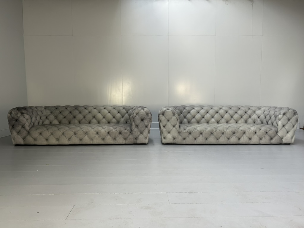 Pair of Baxter of Italy " Chester Moon" 3-Seat Sofas - In "Siberia" Grey Blue Leather - RRP £52,000 - Image 5