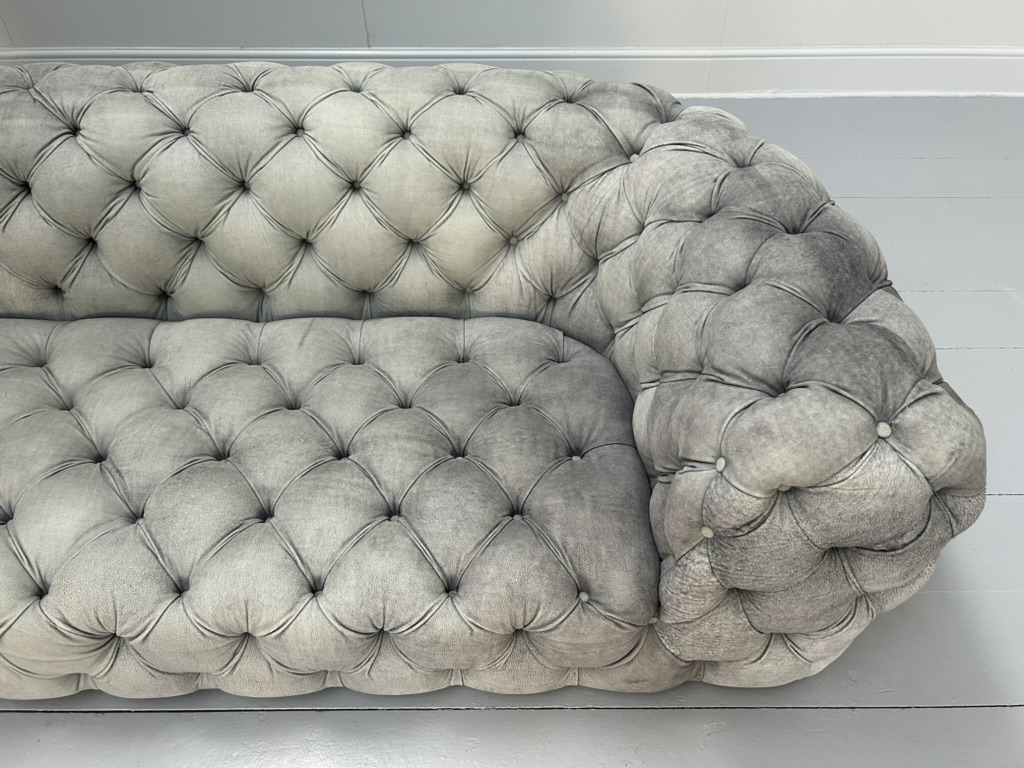 Baxter of Italy " Chester Moon" 3-Seat Sofa - In "Siberia" Grey Blue Leather - RRP £26,000 - Image 11