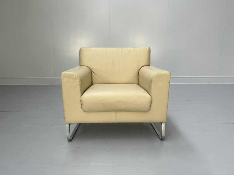 Walter Knoll "Morgan 465" Armchair - In Cream Leather - RRP £3200