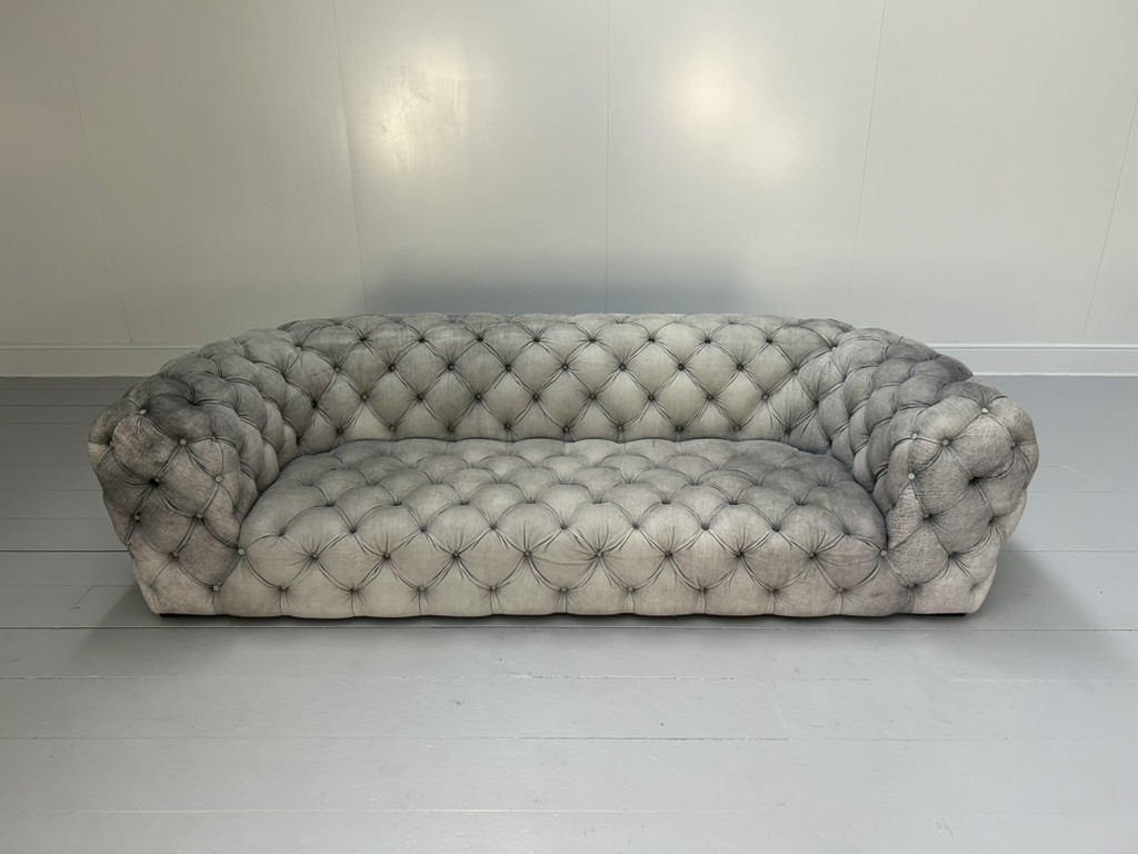 Baxter of Italy " Chester Moon" 3-Seat Sofa - In "Siberia" Grey Blue Leather - RRP £26,000 - Image 6