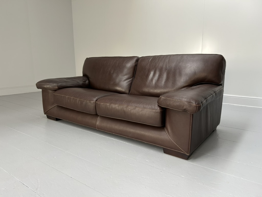 Roche Bobois "Ascot" Sofa - In Dark Brown Leather - RRP £8000
