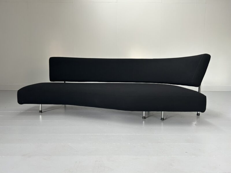 Edra "Shark" Sofa Chaise - In Jet Black Wool