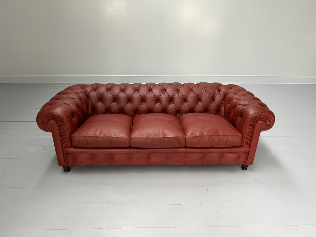 Poltrona Frau "Chester" 3-Seat Chesterfield Sofa - In Deep Red Leather - RRP £18,000 - Image 7