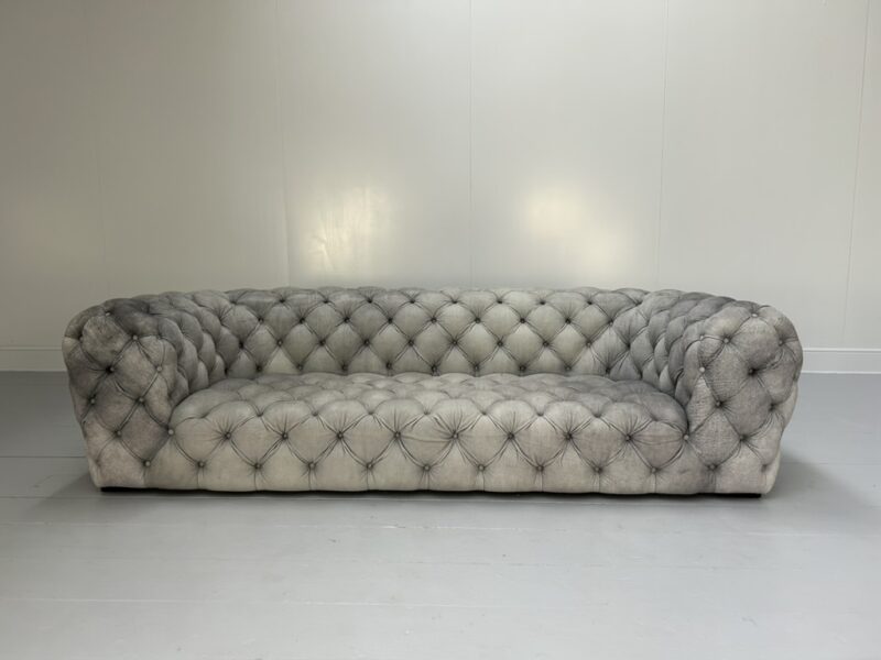 Baxter of Italy " Chester Moon" 3-Seat Sofa - In "Siberia" Grey Blue Leather - RRP £26,000