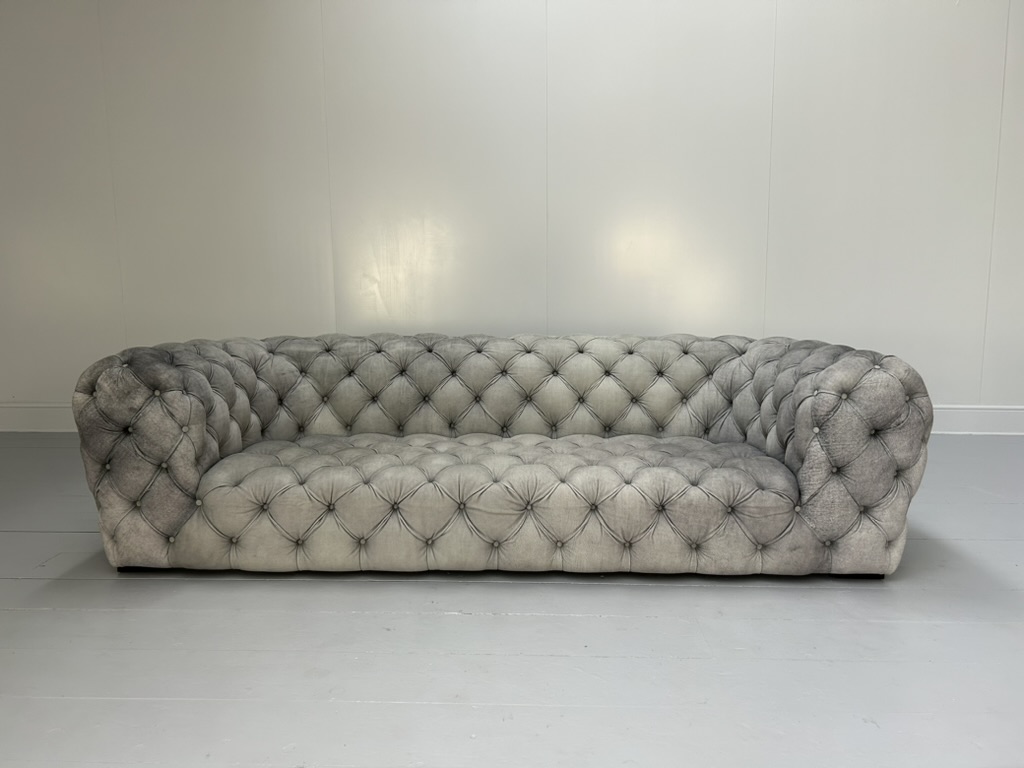 Baxter of Italy " Chester Moon" 3-Seat Sofa - In "Siberia" Grey Blue Leather - RRP £26,000